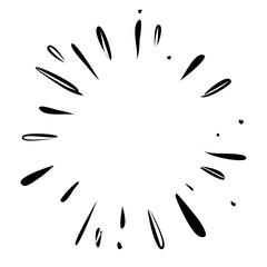 Obraz premium Doodle starburst. Hand drawn sun burst. Vector sketch illustration. Isolated on white background.