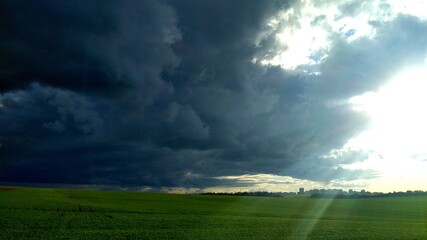 clouds over the field