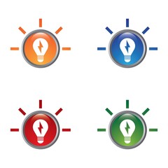 Lamp logo icon set