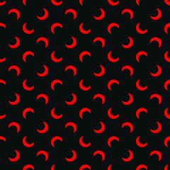 Fototapeta na wymiar Abstraction print crescent moon, red black pattern for printing clothes, paper, fabric. Fashionable texture. EPS