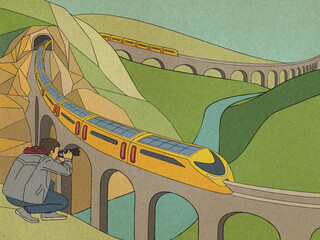 Еlectric Тrain Illustration