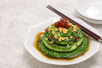 pickled cucumber bellows cut, chinese appetizer