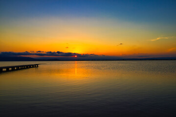 Naklejka premium Atardecer en el Delta del Ebro 