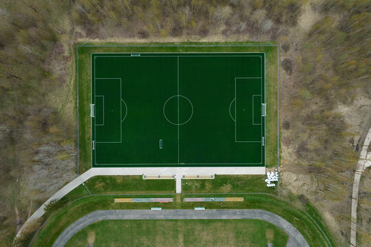Aerial Shot Of New Football Pitch