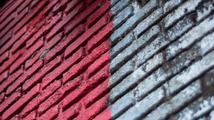Abstract texture of brick and concrete background. Red and Gray background