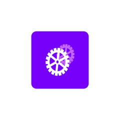 The icon depicting a gear. Vector image for the design of sites and applications.