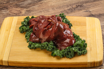 Raw chicken liver for cooking