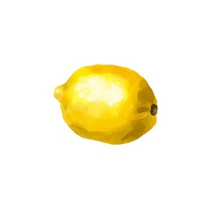Watercolor illustration of lemon. isolated on white background