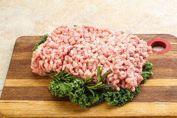Raw pork minced meat for cooking