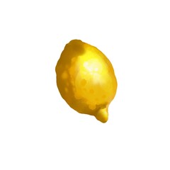 Watercolor illustration of lemon. isolated on white background