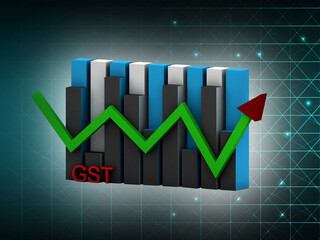 3d rendering Stock market online business concept. business Graph and business theme