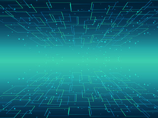 d illustration Abstract futuristic electronic circuit technology background