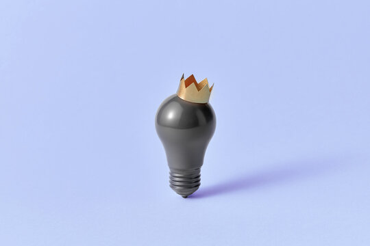 Black light bulb with crown