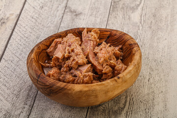 Canned tuna fillet for salad