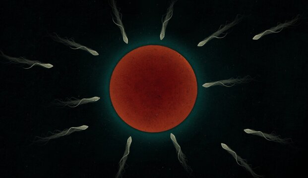 sperm fertilize with ovum illustration 