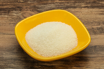 White sugar in the bowl