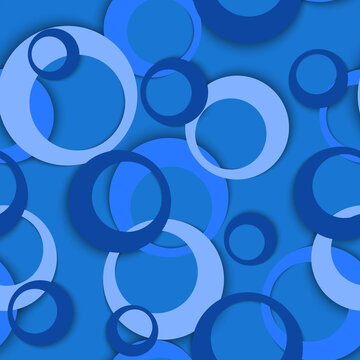 Circle rings geometric seamless pattern, round shapes