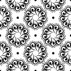 Oriental seamless vector background. Wallpaper in a baroque style pattern. Graphic ornament for wallpaper, fabric, packaging, wrapping. Oriental floral ornament.