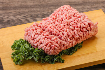 Raw pork minced meat for cooking