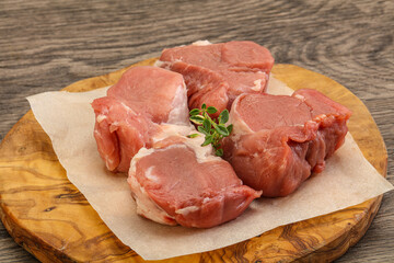 Raw pork tenderloin for cooking