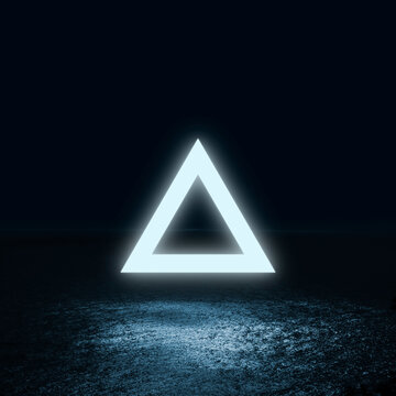 triangle of light fluctuate over the water