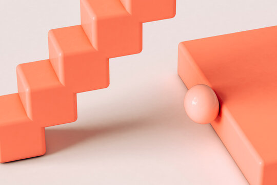 Pink abstract deformed sphere