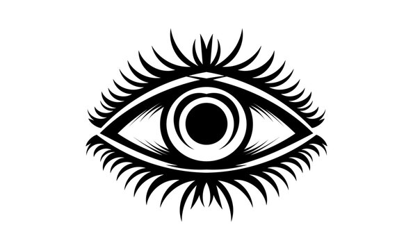 All seeing eye masonic symbol tattoo. Vision of Providence emblem. Vector illustration.