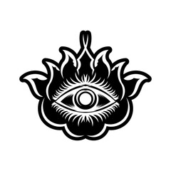 Blackwork tattoo flash. Eye of Providence. Masonic symbol. All seeing eye inside triangle pyramid. New World Order. Sacred geometry, religion, spirituality, occultism. Isolated vector illustration.