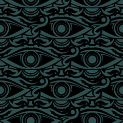 Dark green seamless pattern All seeing eye. Good for covers, fabrics, postcards and printing. Vector illustration.