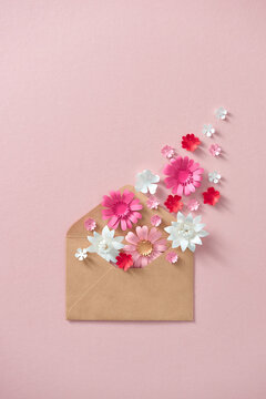 Craft envelope full of various flower