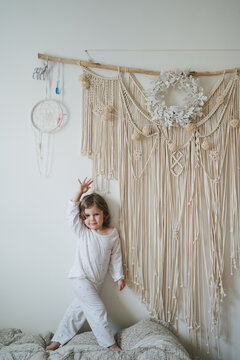 Child in her room in the morning