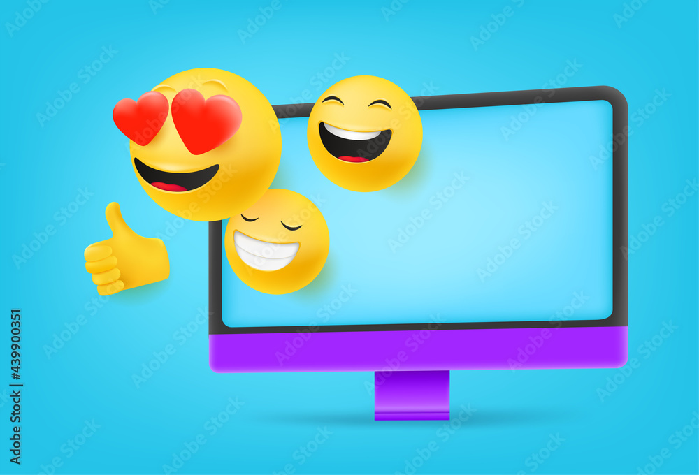 Poster computer with different emoji. i like it concept