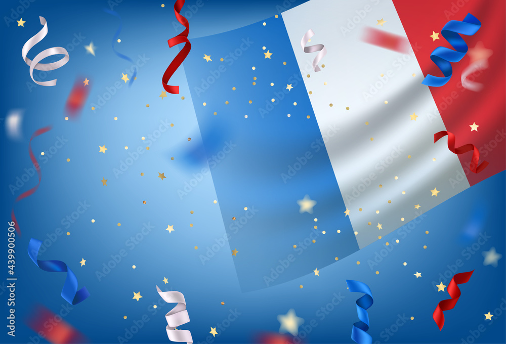 Poster bastille day vector card with copy space