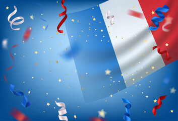 Obraz premium Bastille Day vector card with copy space
