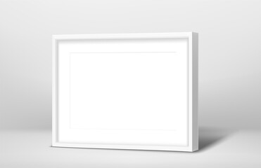 White modern horizontal photo frame neer the wall