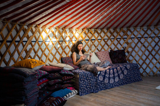 Woman In A Yurt. 