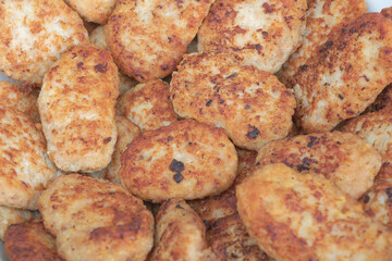 Delicious homemade cutlet texture - made of meat and bread