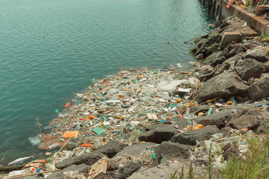 There's a lot of trash on the beach