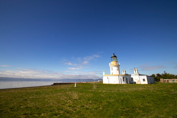 Fototapeta na wymiar The lighthouse at Chanonry Point near Fortrose in the Scottish Highlands, UK