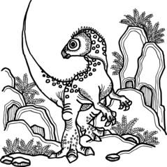 hand drawn vector illustration of a dinosaur