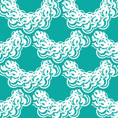 Wallpaper in a baroque style pattern. Baby blue floral element. Graphic ornament for wallpaper, fabric, packaging, wrapping. Oriental floral ornament. Vector illustration.