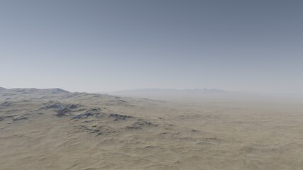 beautiful view from an exoplanet, a view from an alien planet, a computer-generated surface, a fantastic view of an unknown world, a fantasy world 3D render