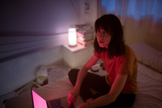 Young woman using her laptop