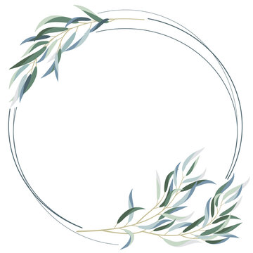Round frame with leaves