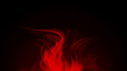 Magic red fire on isolated background. Perfect explosion effect for decoration and covering on black background. Concept burn flame and light texture overlays.