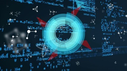 Animation of molecules, scope scanning over data processing - Powered by Adobe