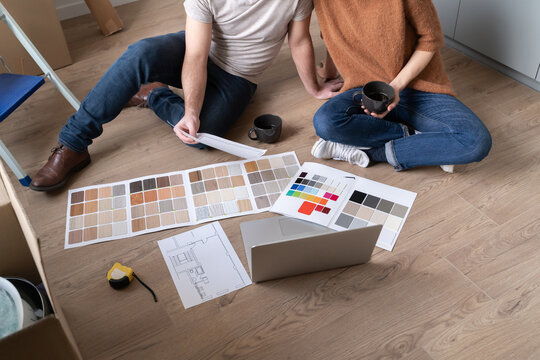 Looking Colour Chart And Laptop