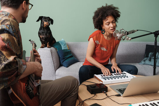 Musicians Having A Band Rehearsal