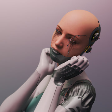 Tearful cyborg