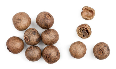 Allspice isolated on a white background, top view